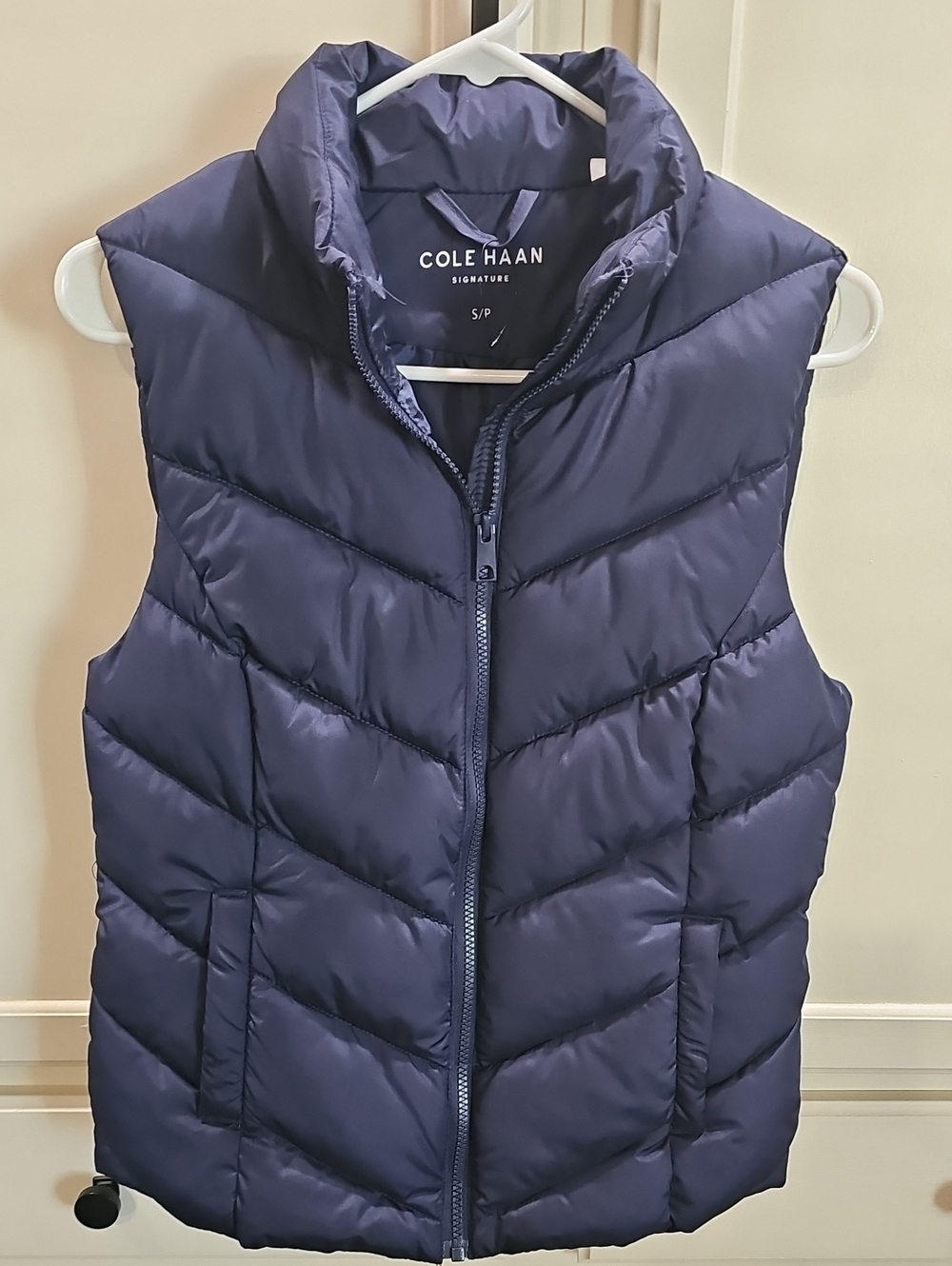 Cole Haan Navy Quilted Puffer Vest Women's Sz.S
